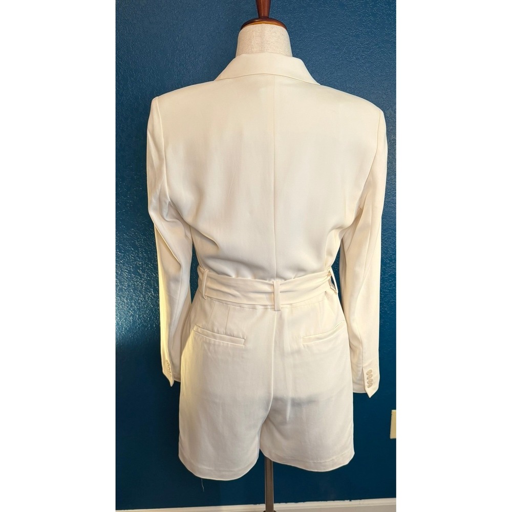 NWT Lauren Ralph Lauren Blazer Romper | Cream Ivory | Belted | Size 6 - Picture 7 of 16